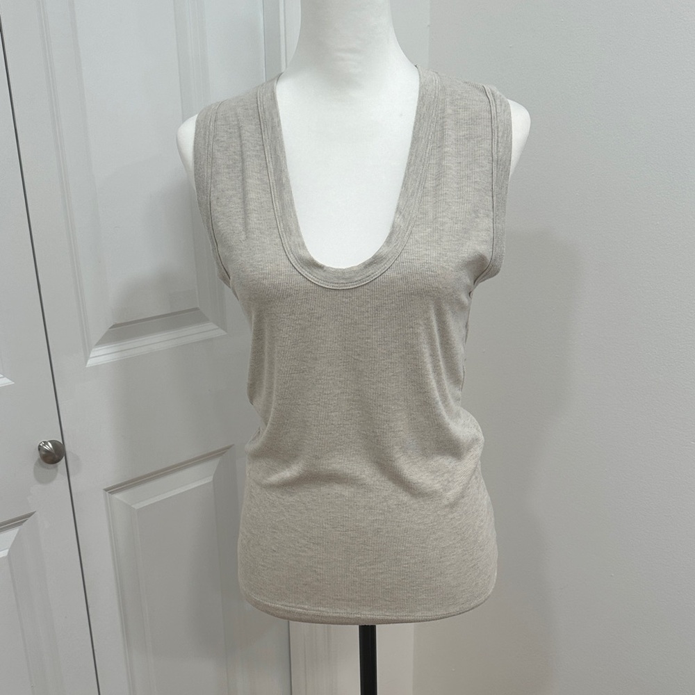 perfectwhitetee Jordan U Neck Tank Top - Light Beige